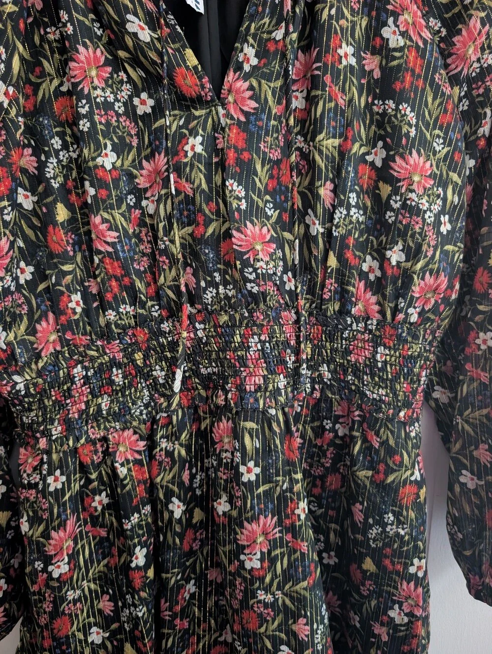 NWT Old Navy Floral & Metallic Boho Dress